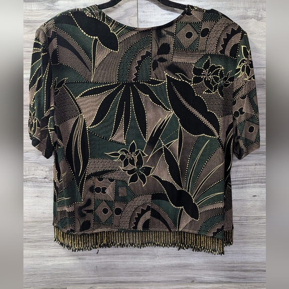 Vintage Joseph Ribkoff Crop Beaded Top - Size 14 - Picture 5 of 11